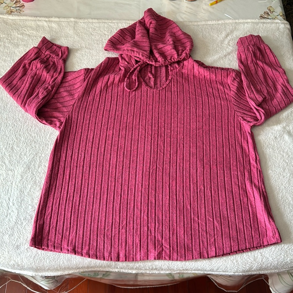 SHEIN rib knit hoodie (3XL)